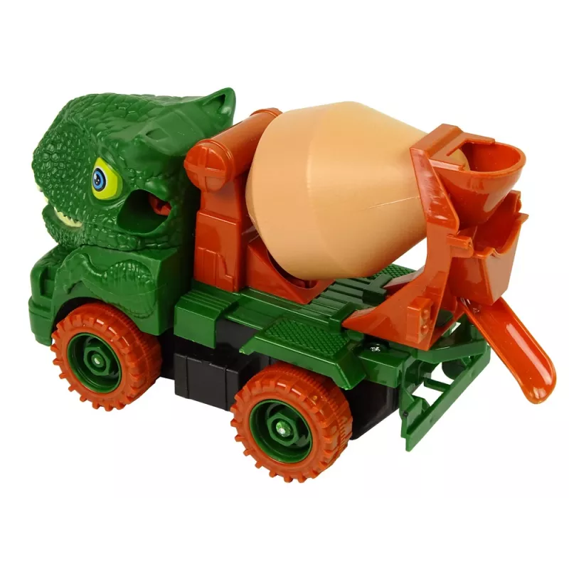 LEAN TOYS Betonvežis su Dinozauru Gelbėtoju Žalia Aksesuarai