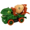 LEAN TOYS Betonvežis su Dinozauru Gelbėtoju Žalia Aksesuarai