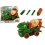 LEAN TOYS Betonvežis su Dinozauru Gelbėtoju Žalia Aksesuarai