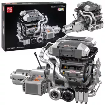 LEAN TOYS Construction Blocks Car Engine V8 Gearbox 2024 el.