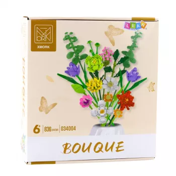 LEAN TOYS Construction Blocks Decorative Bouquet of Colorful Flowers 836 pcs