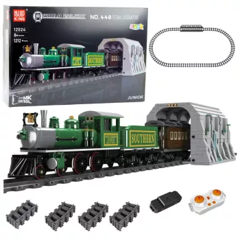 LEAN TOYS Konstrukciniai blokeliai su nuotolinio valdymo garvežiu RC Green 1212 dalių