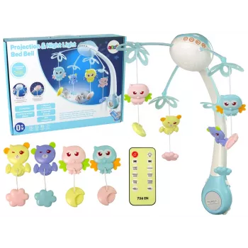 LEAN TOYS Mobiliukas su Projektoriumi ir Garsais Pilot Melodies Animal Noises Mėlynas