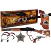 LEAN TOYS Kaubojaus rinkinys su svirties veikimo šautuvu, Colt revolveriu ir šerifo ženkleliu