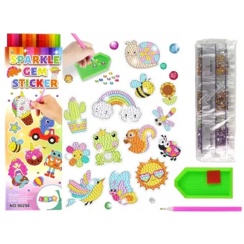 LEAN TOYS „Diamond Embroidery“ lipdukų rinkinys „Animals Garden Rainbow Mosaic“