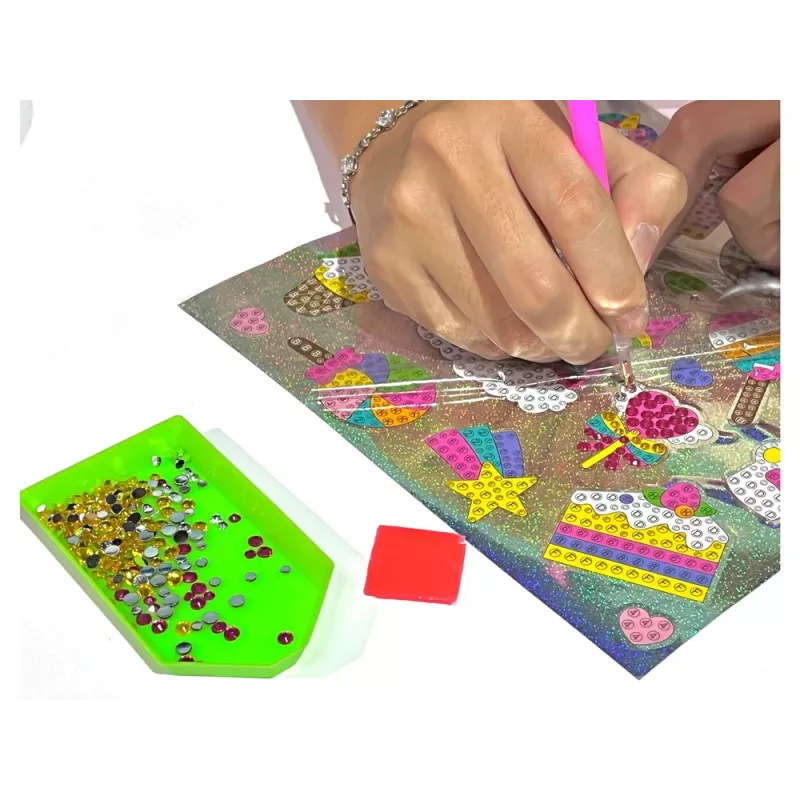 LEAN TOYS „Diamond Embroidery“ lipdukų rinkinys „Dinozaurų mozaika“