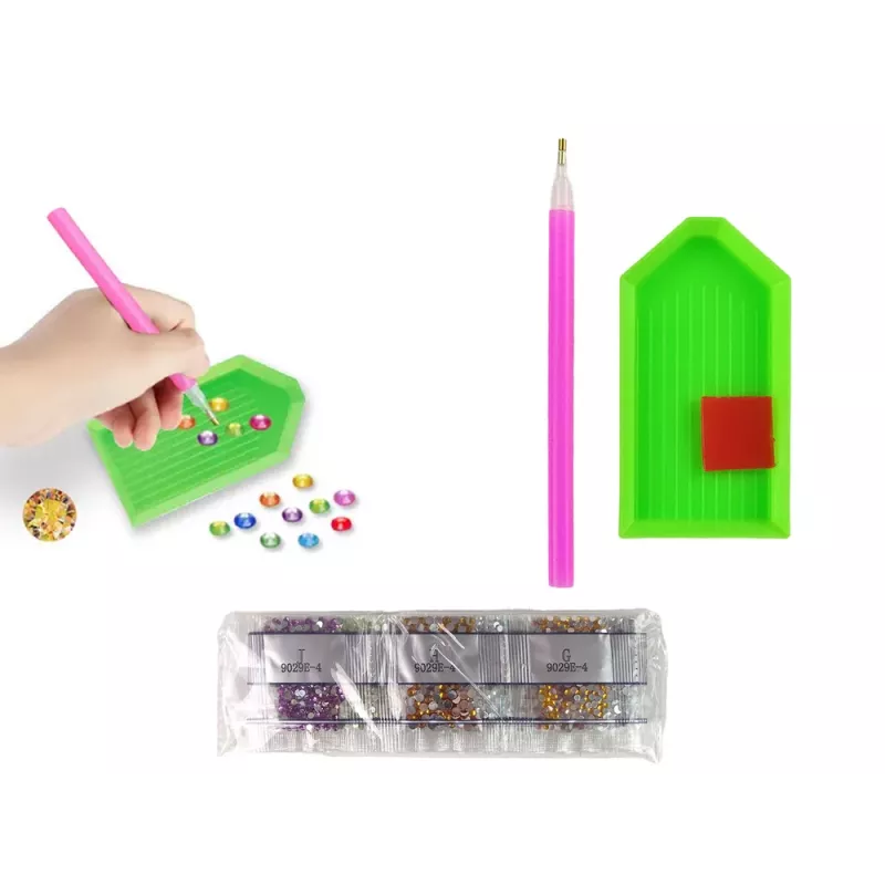 LEAN TOYS „Diamond Embroidery“ lipdukų rinkinys „Dinozaurų mozaika“