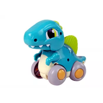 LEAN TOYS Dinozauras ant ratukų mėlynas