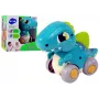 LEAN TOYS Dinozauras ant ratukų mėlynas