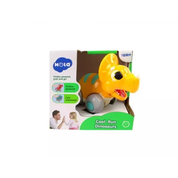 LEAN TOYS Dinozauras ant Ratukų Geltonas Triceratops Figūrėlė