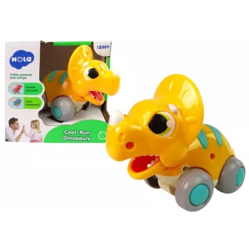 LEAN TOYS Dinozauras ant Ratukų Geltonas Triceratops Figūrėlė