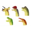 LEAN TOYS Dinozaurų guminiai sensoriniai pirštų lėliukės