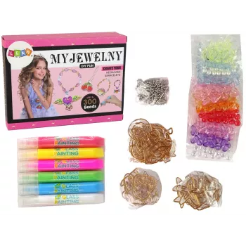 LEAN TOYS DIY Jewellery Making Set Beads Pens