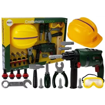 LEAN TOYS DIY rinkinys su gręžtuvu, akiniais ir šalmu