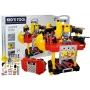 LEAN TOYS DIY rinkinys su baterijomis 3v1 Lagaminė dirbtuvėlė 85 elementai 56 cm