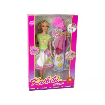 LEAN TOYS Lėlė su ilgais plaukais dažymui ir suknele