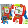 LEAN TOYS Dvipusė lenta su kreidelių rašikliais, stovu ir projektoriumi „Paveikslėliai“ raudona