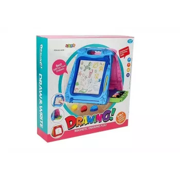 LEAN TOYS Dvipusė piešimo lenta su markeriais ir magnetukais