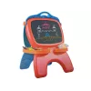LEAN TOYS Dvipusė magnetinė kreidinė lenta su mėlynais ir raudonais šablonais
