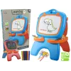 LEAN TOYS Dvipusė magnetinė kreidinė lenta su mėlynais ir raudonais šablonais