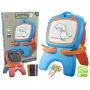 LEAN TOYS Dvipusė magnetinė kreidinė lenta su mėlynais ir raudonais šablonais