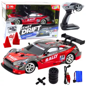 LEAN TOYS Drift lenktyninis RC automobilis raudonai juodas 30km/h 1:16