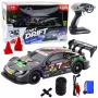 LEAN TOYS dreifuojantis RC automobilis juodas anglies 30km/h 1:16