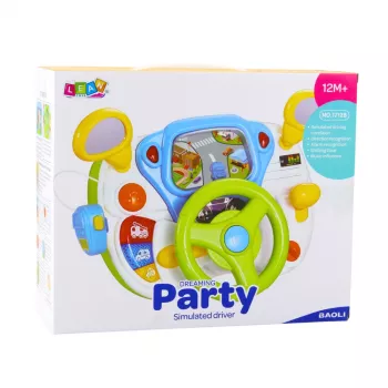 LEAN TOYS Driving Simulator edukacinis vairas su interaktyviais garsais ir šviesomis