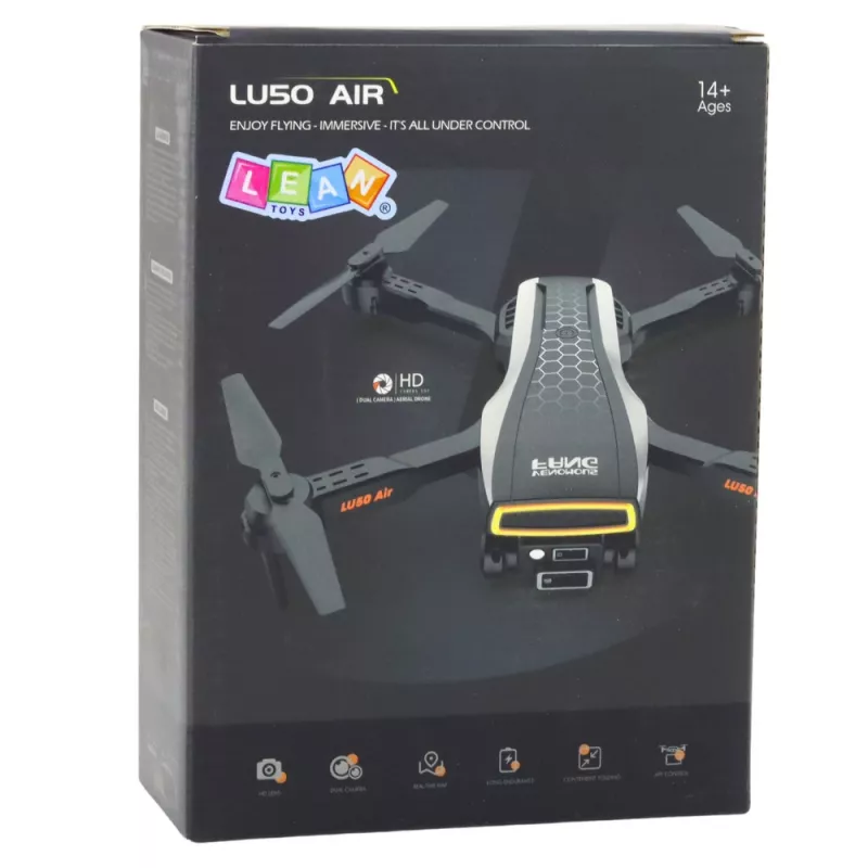 LEAN TOYS Dronas LU50 Air dviguba kamera HD MV vaizdo įrašas LED šviesos programėlė