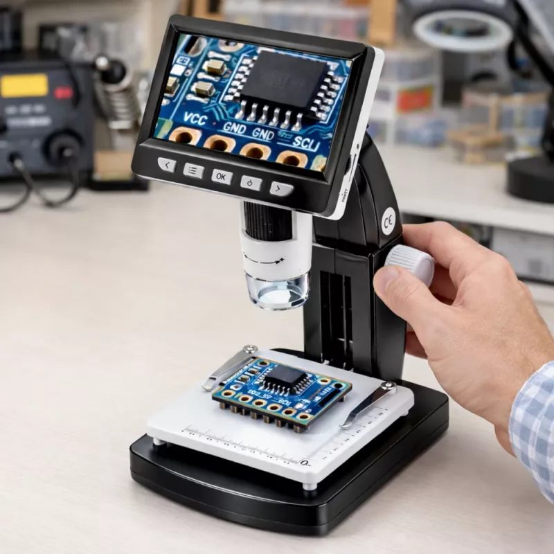 LEAN TOYS Mokomasis skaitmeninis mikroskopas su 4,3 colio LCD ekranu, USB, LED, 1000x padidinimas