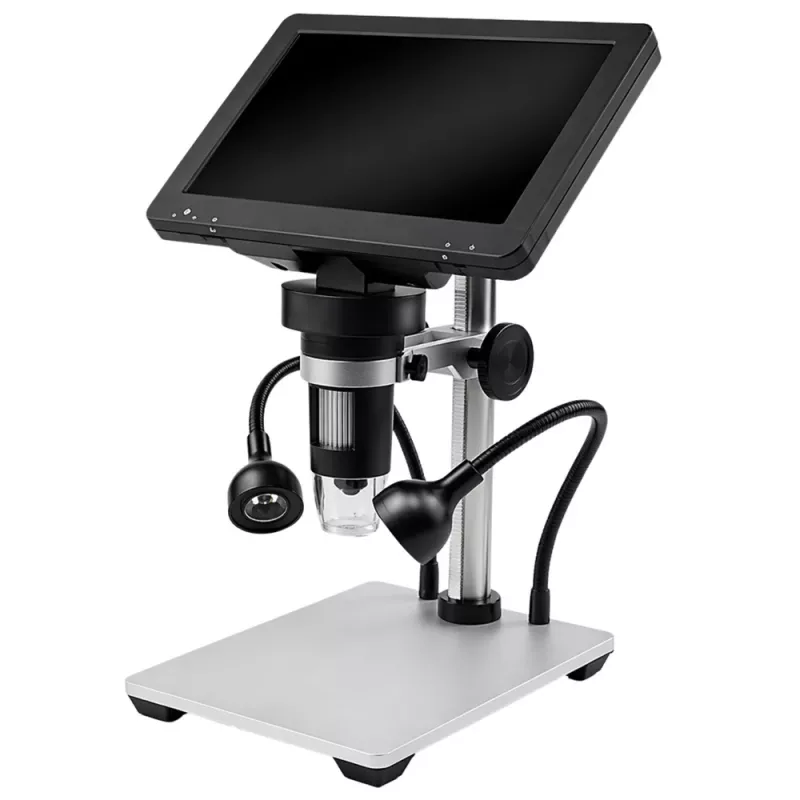 LEAN TOYS Mokomasis skaitmeninis mikroskopas su nuotolinio valdymo pultu, laidinis, 1200X, 7 colių LCD HD kamera