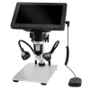 LEAN TOYS Mokomasis skaitmeninis mikroskopas su nuotolinio valdymo pultu, laidinis, 1200X, 7 colių LCD HD kamera