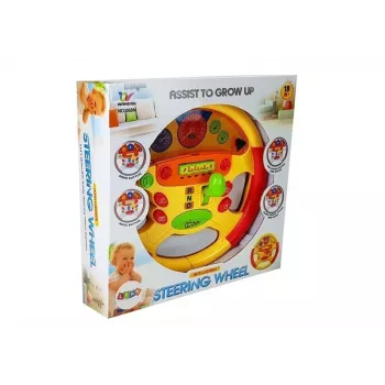 LEAN TOYS Mokomasis vairas kūdikiams su garso ir šviesos efektais