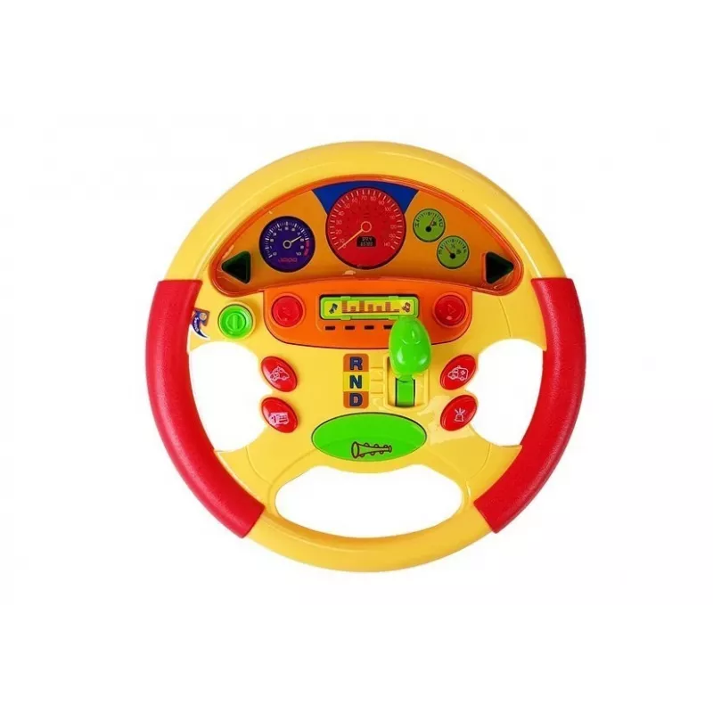 LEAN TOYS Mokomasis vairas kūdikiams su garso ir šviesos efektais