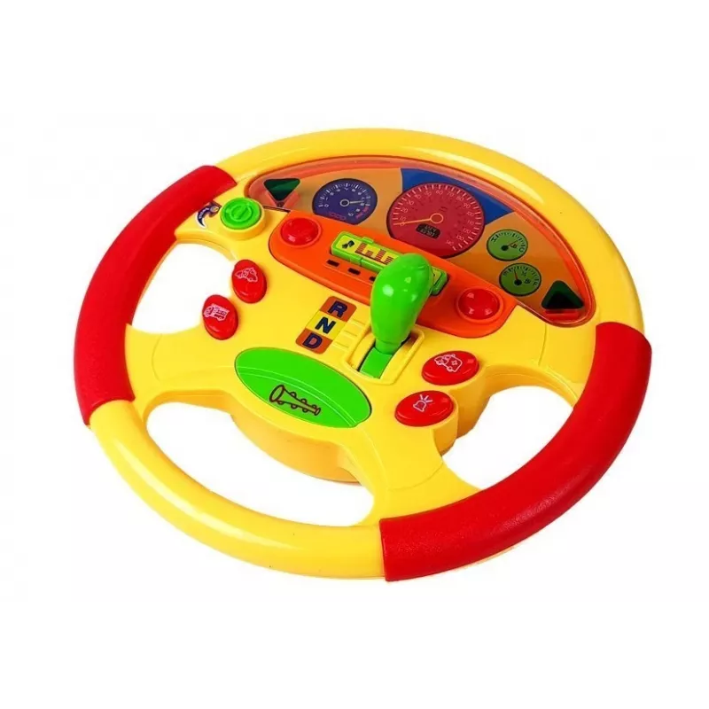 LEAN TOYS Mokomasis vairas kūdikiams su garso ir šviesos efektais