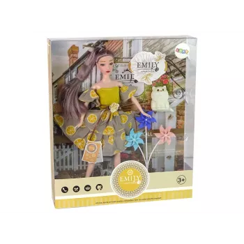 LEAN TOYS Emily Doll su Vėjo Malūno Katinu Vaikams