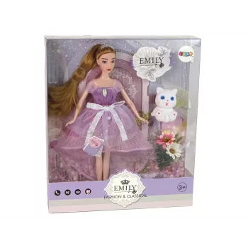 LEAN TOYS Emily Ilgaplaukė Balta Katytė Lėlė