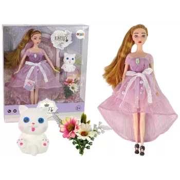 LEAN TOYS Emily Ilgaplaukė Balta Katytė Lėlė