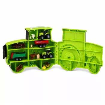 LEAN TOYS Ūkio rinkinys su traktoriumi, žemės ūkio transporto priemonėmis, gyvūnais ir aksesuarais – 28 dalių žaidimų rinkinys