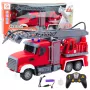 LEAN TOYS gaisrinis automobilis su vandens purškimo funkcija ir besisukančia kopėčia, 1:24 RC