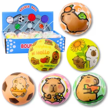 LEAN TOYS Foam Ball for Bouncing Fun Capybara 6.5 cm