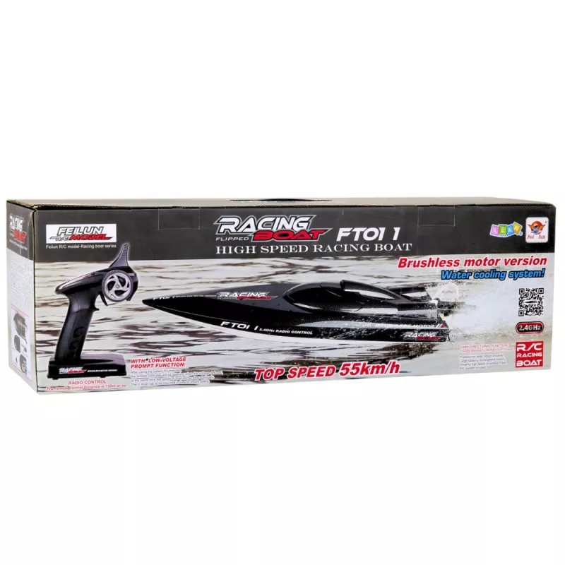 LEAN TOYS FT011 nuotoliniu valdymu valdomas motorlaivis su bešepetėliu varikliu, 55 km/h