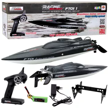 LEAN TOYS FT011 nuotoliniu valdymu valdomas motorlaivis su bešepetėliu varikliu, 55 km/h