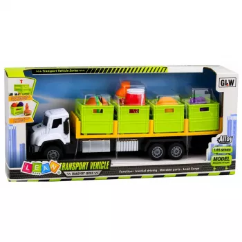 LEAN TOYS Žalias maisto transportavimo sunkvežimis 1:55