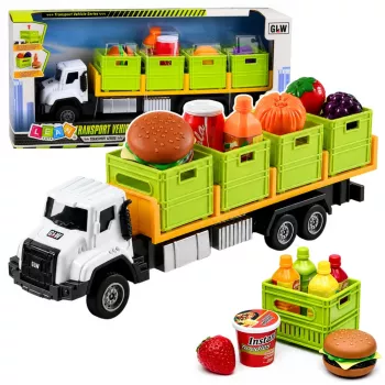 LEAN TOYS Žalias maisto transportavimo sunkvežimis 1:55