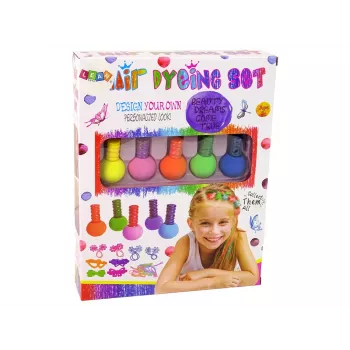 LEAN TOYS Plaukų dažymo rinkinys vaikams 5 dažai ir trintukai