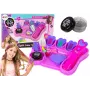 LEAN TOYS Plaukų formavimo rinkinys su tiesintuvu ir spalvotomis kreidelėmis sruogoms + plaukų aksesuarai
