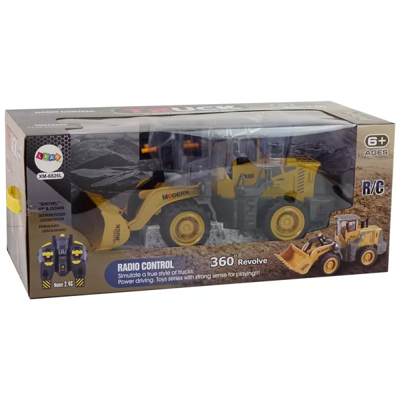 LEAN TOYS Huge Excavator R/C Loader nuotoliniu valdymu 360° sukimasis LED šviesos