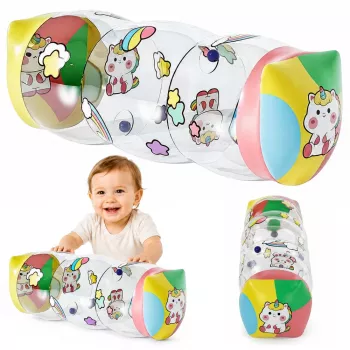 LEAN TOYS Pripučiamas ropojimo volas kūdikiams Vienaragiai 48 x 20 cm