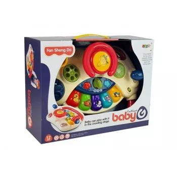 LEAN TOYS Interaktyvus vairas su pianinu ir gyvūnų garsais telefonas
